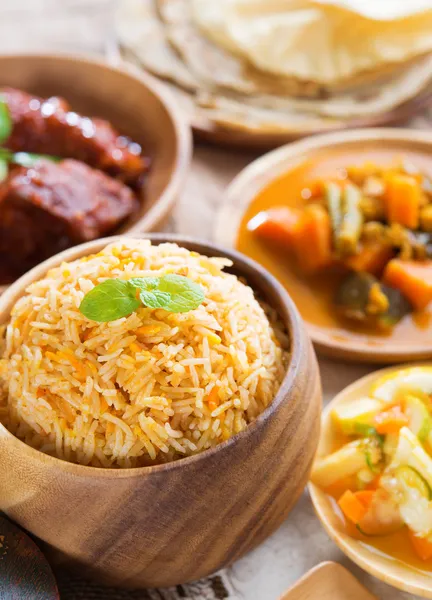 Ryż biryani posiłek Indian — Zdjęcie stockowe