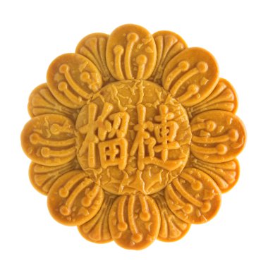 izole durian saf lotus mooncakes yapıştırın