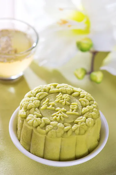 녹차 mooncake — 스톡 사진