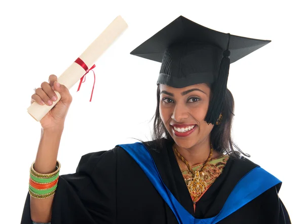 Studente universitario indiano laurea — Foto Stock