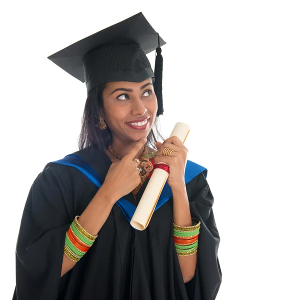 Indiano pós-graduação pensamento estudante universitário — Fotografia de Stock