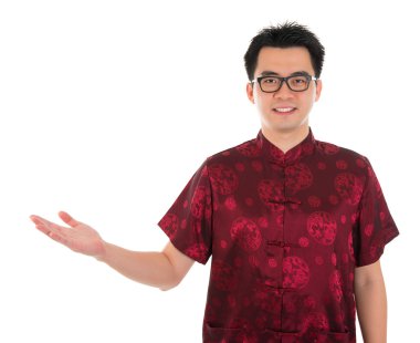 boş elle gösterilen Çin cheongsam erkek