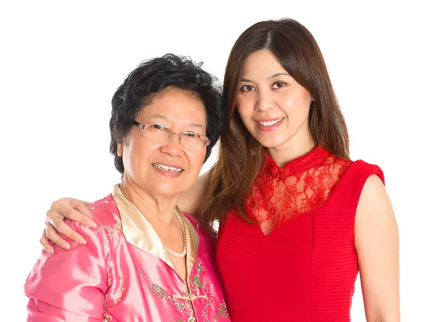 Asian senior mother and adult daughter Royalty Free Stock Images