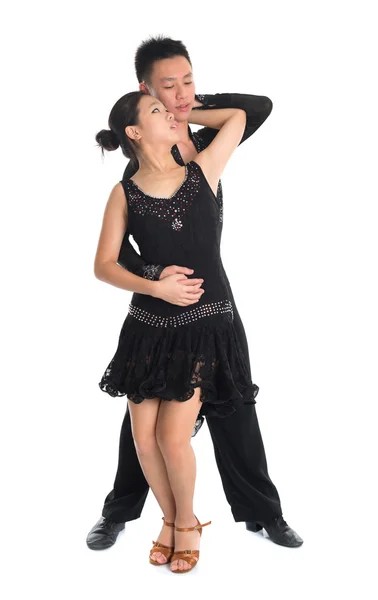 Para Łacińskiej tancerze taniec — Zdjęcie stockowe
