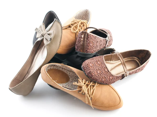 Pile of various female flat shoes — Stock Photo, Image