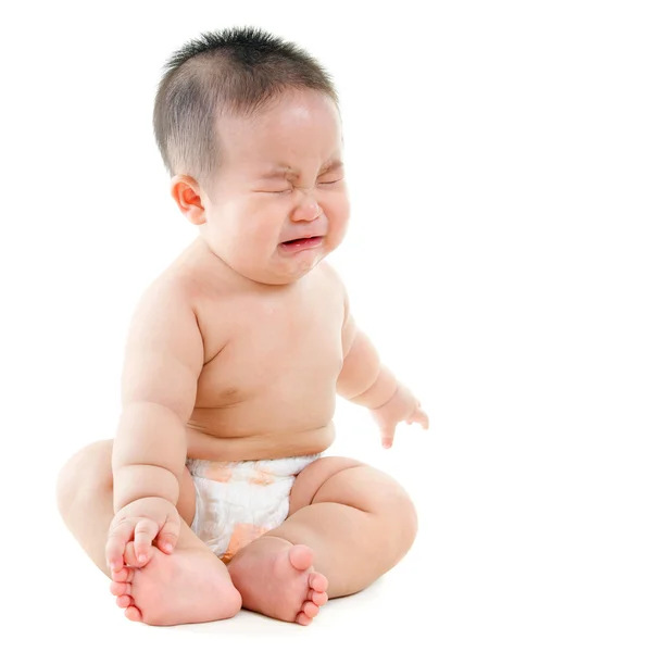 Llorando asiático bebé chico — Foto de Stock