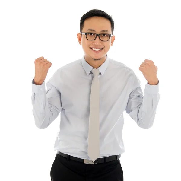 Asian business male celebrating success — Stock Photo, Image