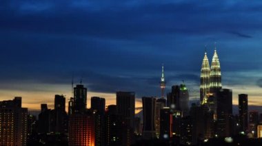 kuala lumpur şehir, Malezya. gece zaman atlamalı.