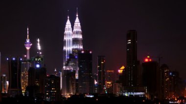 kuala lumpur şehir, Malezya. gecede Timelapse.