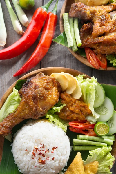 Arroz Ayam Penyet — Fotografia de Stock