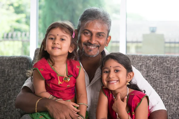 Portrait of father and daughters — Stock Photo, Image