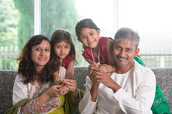 Indian parents and children Stock Photo