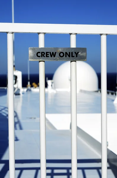 Crew Only label concept of warning and restriction — Stok Foto