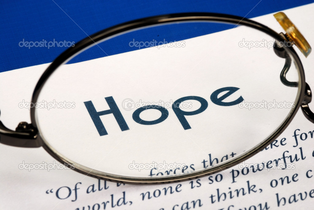 Focus on the word Hope concepts of expectation and future