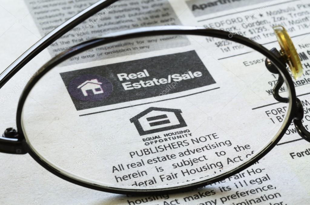 Classifieds advertisement concept of real estate sales and rental
