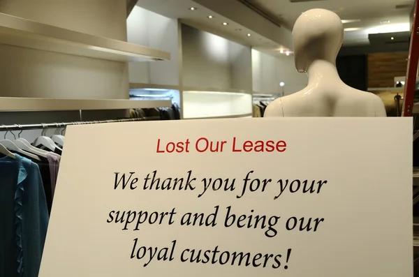 Lose the store lease concepts of closing business — Stock Photo, Image