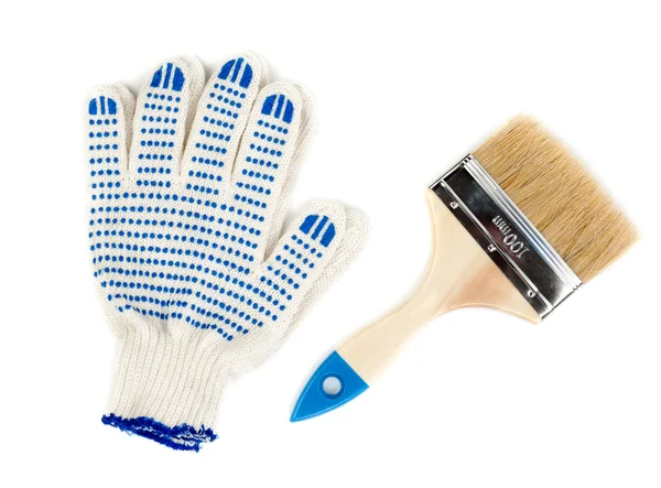 Two hands using a paint brushes — Stock Photo, Image