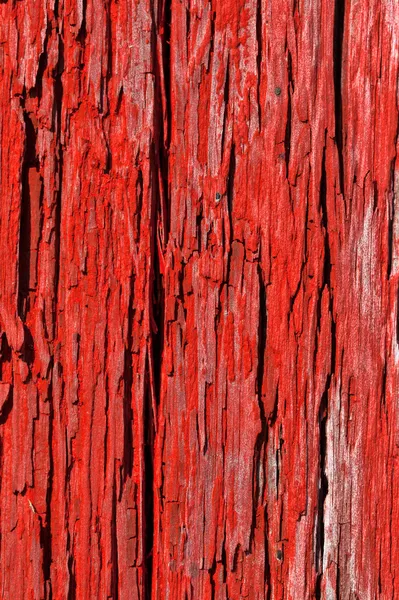 Vecchio legno rosso cracking texture — Foto Stock