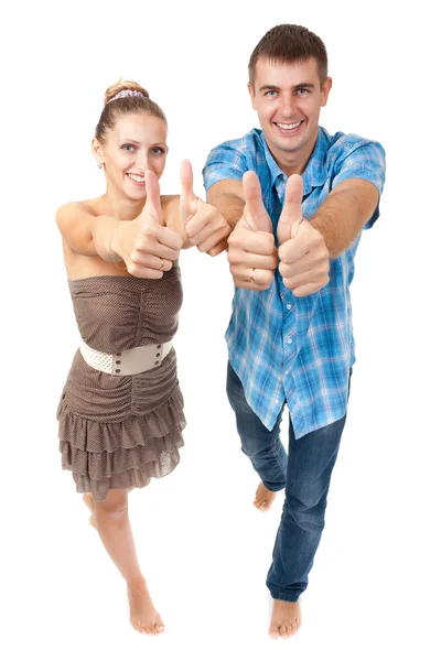 Young happy couple showing ok Stock Photo