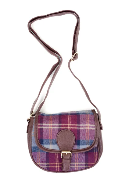 Ladies fashion plaid bag — Stock Photo, Image