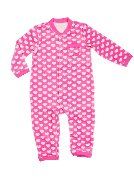 Pink romper with a heart pattern — Stock Photo, Image