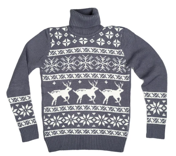 Gray sweater with deer — Stock Photo, Image