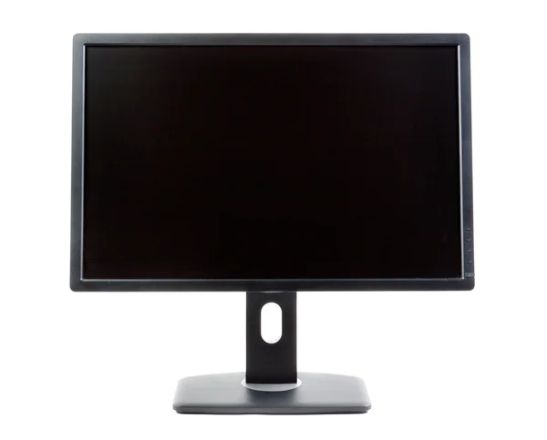 Monitor preto isolado em branco — Fotografia de Stock