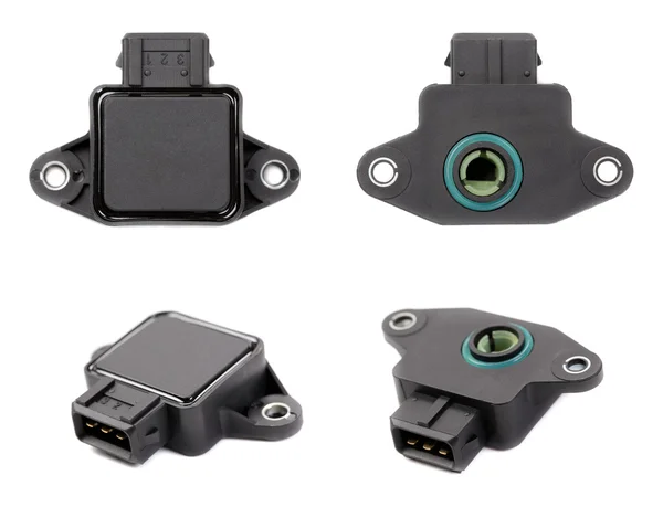 Collage av fyra throttle position sensor — Stockfoto