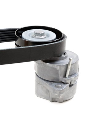 Generator belt tensioner pulley with Poly-V belt clipart