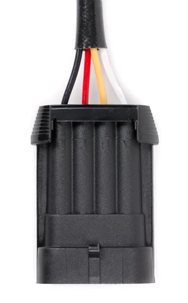 Conector elétrico de quatro contatos de plástico para o carro — Fotografia de Stock