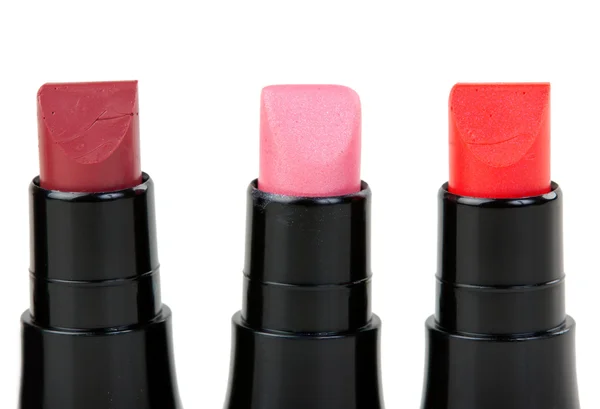 Three lipstick set in a row — Stock Photo, Image