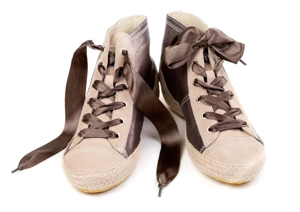 Ζευγάρι πάνινα παπούτσια μόδας, απομόνωση — Φωτογραφία Αρχείου