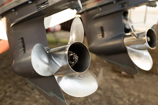 Two outboard boat motors — Stock Photo, Image