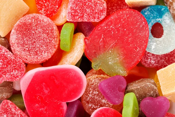 Doces de geleia coloridos misturados — Fotografia de Stock