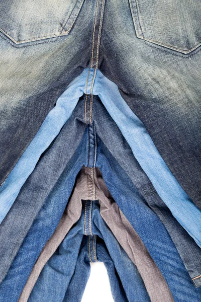 Många olika jeans — Stockfoto