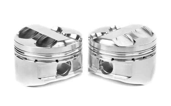 Set of two polished forged pistons — Stock Photo, Image