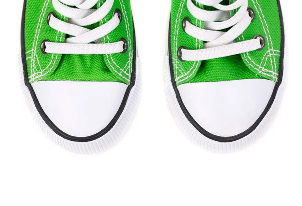 Front of the green sneakers — Stock Photo, Image