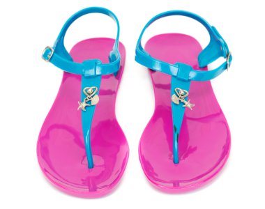 Çift plaj terliği mor