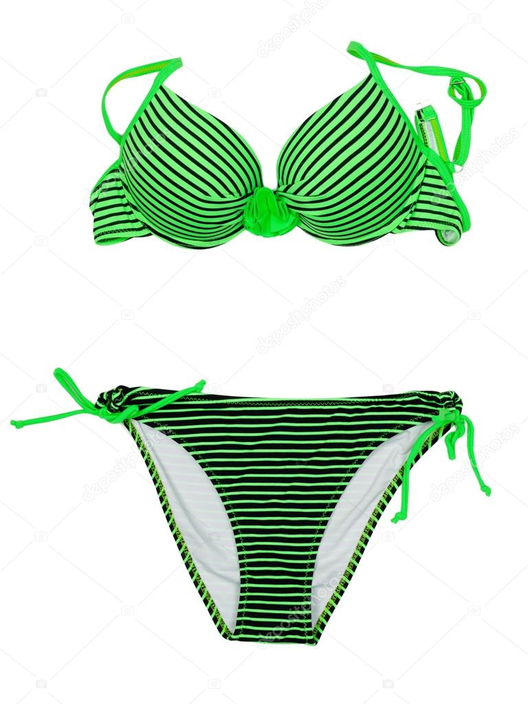 green striped swimsuit
