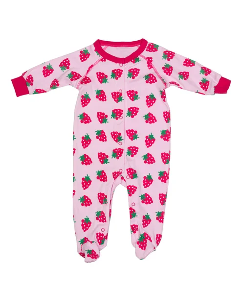 Clothing for newborns with strawberry pattern — Stock Photo, Image