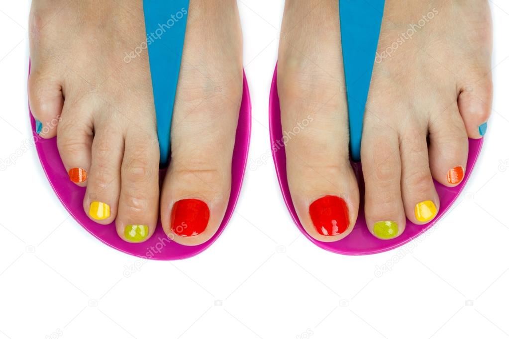 Beautiful Female Feet With A Pedicure Color Stock Photo Image By C Ruslan
