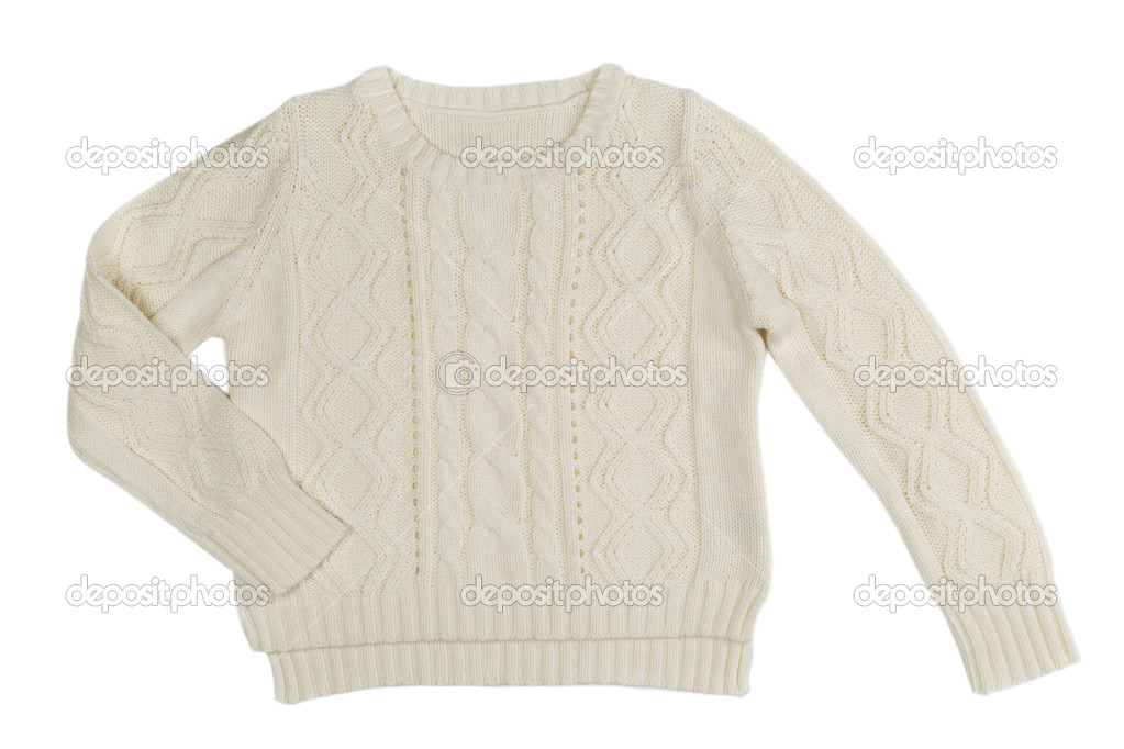 Warm gray knitted sweater with a pattern