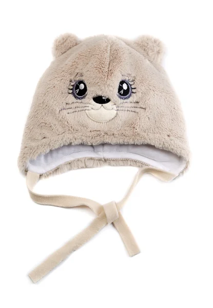 Children's fur cap with a pattern — Stock Photo, Image