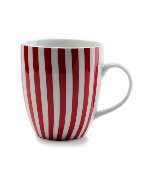Porcelain cup red stripes — Stock Photo, Image