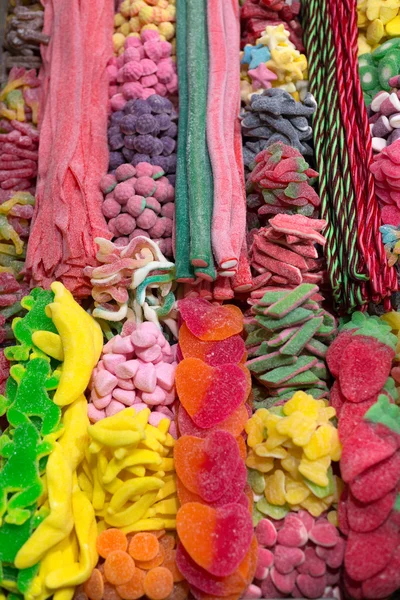 Fundo de doces mastigáveis no bazar — Fotografia de Stock
