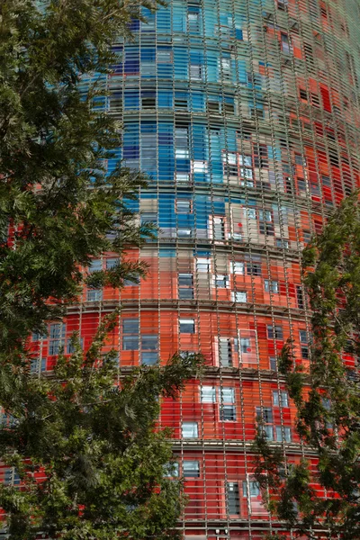 Agbar Tower in Barcelona, designed by Jean Nouvel — Stock Photo, Image