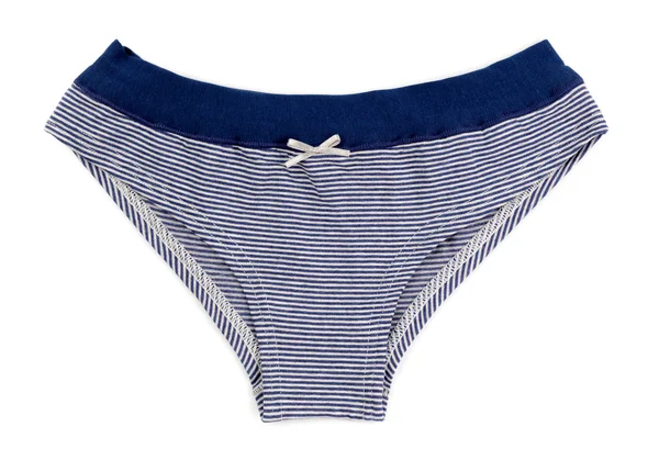 Blue and white striped women's Cotton panties simple. — Stock Photo, Image