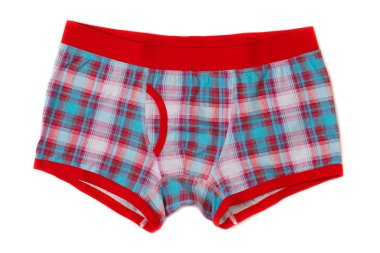 erkek boxer şort mavi ve kırmızı kareli.