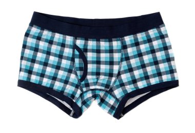 erkek boxer şort mavi ve gri kareli