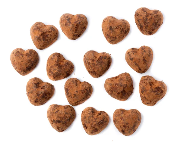 Chocolates truffles in bulk for Valentine's Day. — Stock Photo, Image